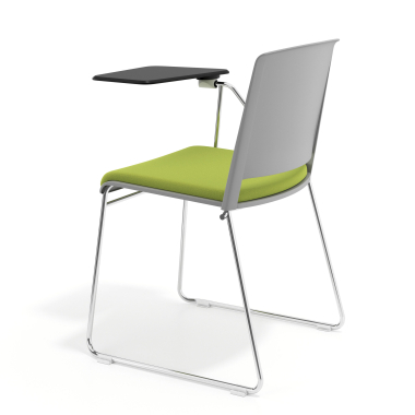 chaise avec tablette gris vert avec une ecritoire rembourree tissu sans accoudoirs 5