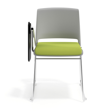 chaise avec tablette gris vert avec une ecritoire rembourree tissu sans accoudoirs 6