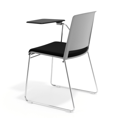 chaise avec tablette gris noir avec une ecritoire rembourree tissu sans accoudoirs 5
