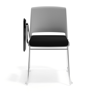 chaise avec tablette gris noir avec une ecritoire rembourree tissu sans accoudoirs 6