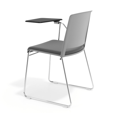 chaise avec tablette gris gris avec une ecritoire rembourree tissu sans accoudoirs 5