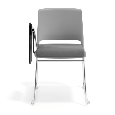 chaise avec tablette gris gris avec une ecritoire rembourree tissu sans accoudoirs 6