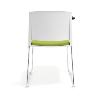 chaise avec tablette blanc vert avec une ecritoire rembourree tissu sans accoudoirs 4
