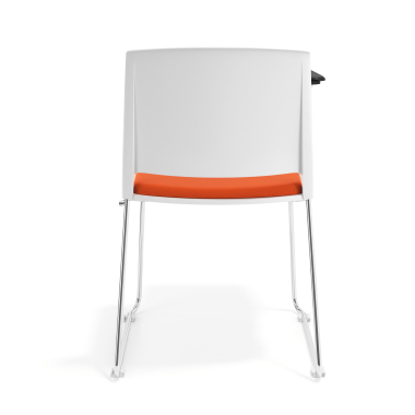 chaise avec tablette blanc orange avec une ecritoire rembourree tissu sans accoudoirs 4