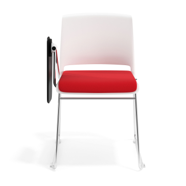 chaise avec tablette blanc rouge avec une ecritoire rembourree tissu sans accoudoirs 6
