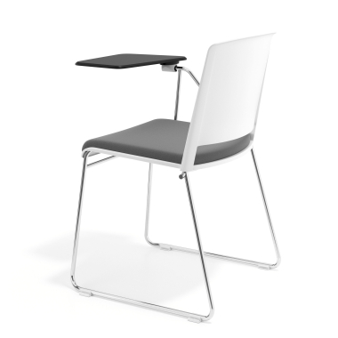 chaise avec tablette blanc gris avec une ecritoire rembourree tissu sans accoudoirs 5