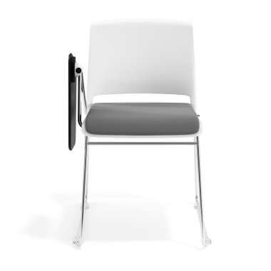 chaise avec tablette blanc gris avec une ecritoire rembourree tissu sans accoudoirs 6
