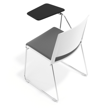chaise avec tablette blanc gris avec une ecritoire rembourree tissu sans accoudoirs 7