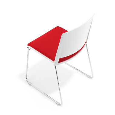 chaise de conference blanc rouge sans bras tapissee tissu sans accoudoirs 7