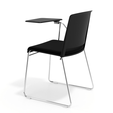 chaise avec tablette noir noir avec une ecritoire rembourree tissu sans accoudoirs 5