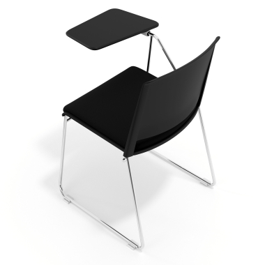 chaise avec tablette noir noir avec une ecritoire rembourree tissu sans accoudoirs 7