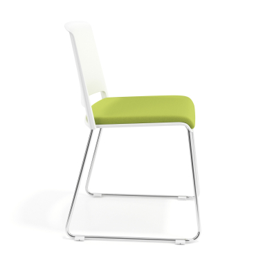 chaise de conference blanc vert sans bras tapissee tissu sans accoudoirs 3