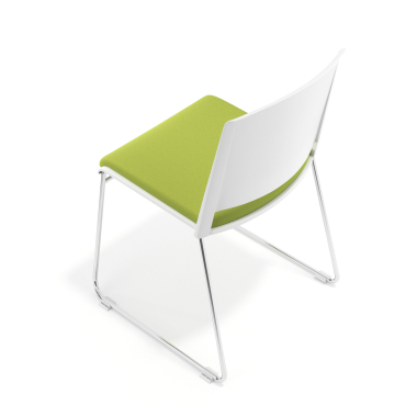 chaise de conference blanc vert sans bras tapissee tissu sans accoudoirs 7