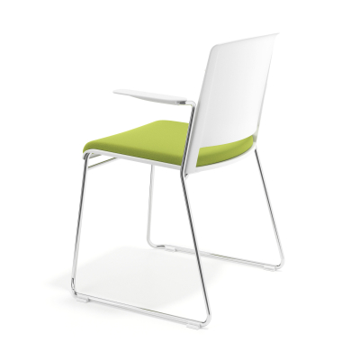 chaise de conference blanc vert avec bras tapisse tissu sans accoudoirs 5