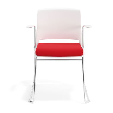 chaise de conference blanc rouge avec bras tapisse tissu sans accoudoirs 6
