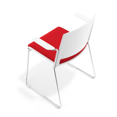 chaise de conference blanc rouge avec bras tapisse tissu sans accoudoirs 7