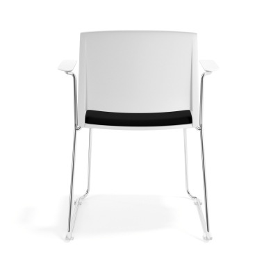 chaise de conference blanc noir avec bras tapisse tissu sans accoudoirs 4