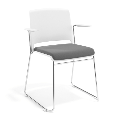 chaise de conference blanc gris avec bras tapisse tissu sans accoudoirs 1