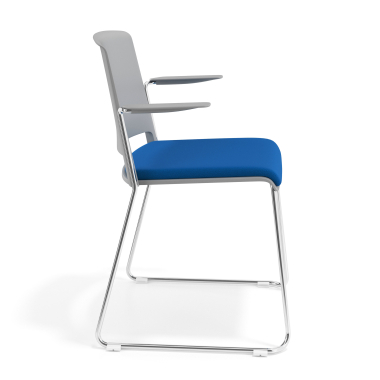 chaise de conference gris bleu avec bras tapisse tissu sans accoudoirs 3