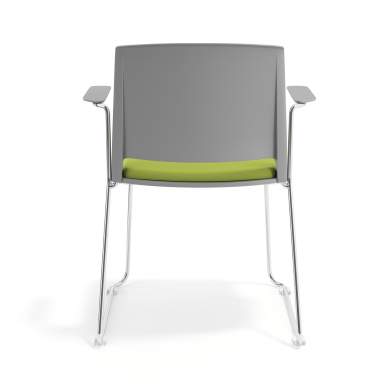 chaise de conference gris vert avec bras tapisse tissu sans accoudoirs 4