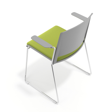 chaise de conference gris vert avec bras tapisse tissu sans accoudoirs 7