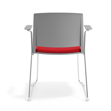 chaise de conference gris rouge avec bras tapisse tissu sans accoudoirs 4