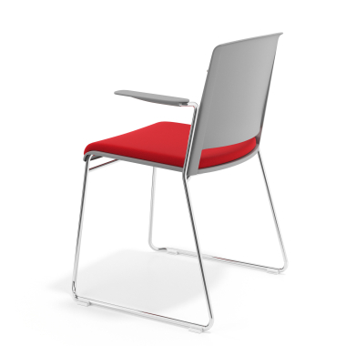 chaise de conference gris rouge avec bras tapisse tissu sans accoudoirs 5