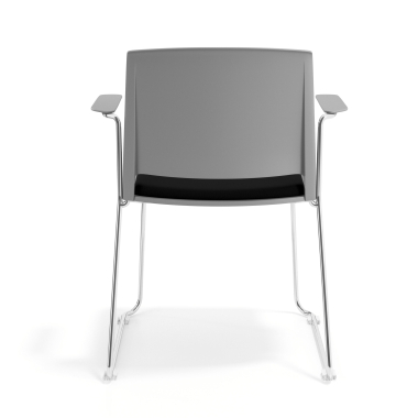 chaise de conference gris noir avec bras tapisse tissu sans accoudoirs 4