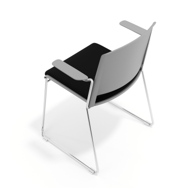 chaise de conference gris noir avec bras tapisse tissu sans accoudoirs 7