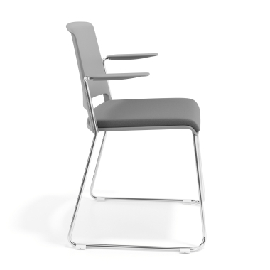 chaise de conference gris gris avec bras tapisse tissu sans accoudoirs 3