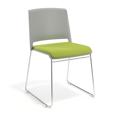 chaise de conference gris vert sans bras tapissee tissu sans accoudoirs 1