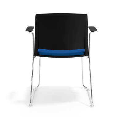 chaise de conference noir bleu avec bras tapisse tissu sans accoudoirs 4