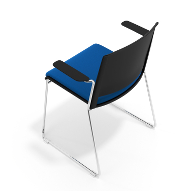 chaise de conference noir bleu avec bras tapisse tissu sans accoudoirs 7