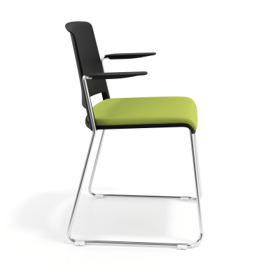 chaise de conference noir vert avec bras tapisse tissu sans accoudoirs 3