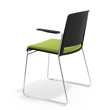 chaise de conference noir vert avec bras tapisse tissu sans accoudoirs 5