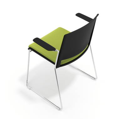 chaise de conference noir vert avec bras tapisse tissu sans accoudoirs 7