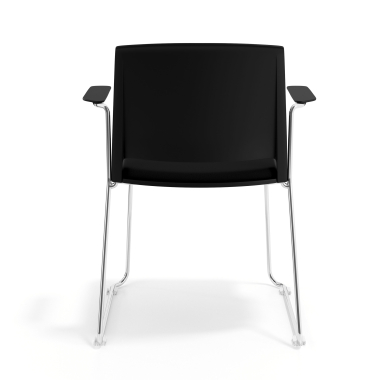 chaise de conference noir noir avec bras tapisse tissu sans accoudoirs 4