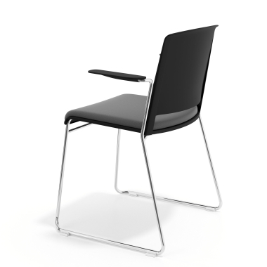 chaise de conference noir gris avec bras tapisse tissu sans accoudoirs 5
