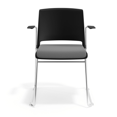 chaise de conference noir gris avec bras tapisse tissu sans accoudoirs 6