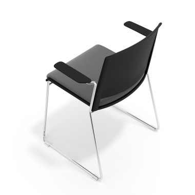 chaise de conference noir gris avec bras tapisse tissu sans accoudoirs 7