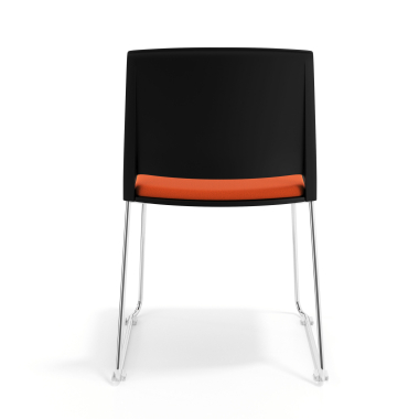 chaise de conference noir orange sans bras tapissee tissu sans accoudoirs 4