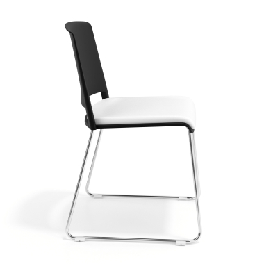 chaise de conference noir blanc sans bras tapissee tissu sans accoudoirs 2
