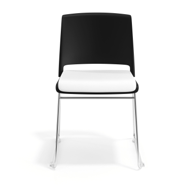 chaise de conference noir blanc sans bras tapissee tissu sans accoudoirs 5