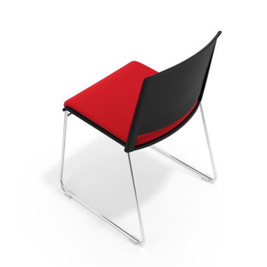 chaise de conference noir rouge sans bras tapissee tissu sans accoudoirs 7