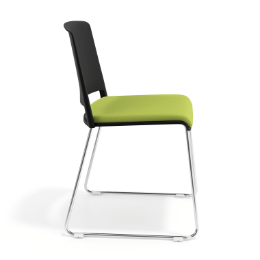 chaise de conference noir vert sans bras tapissee tissu sans accoudoirs 3