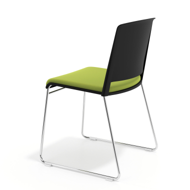 chaise de conference noir vert sans bras tapissee tissu sans accoudoirs 5