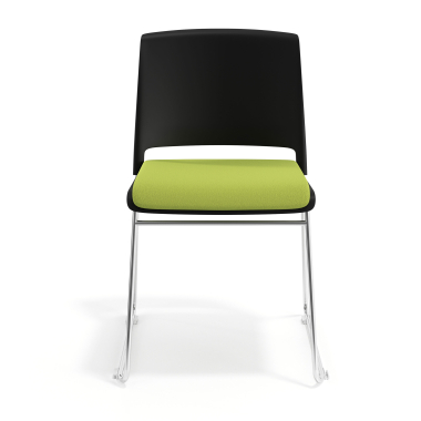 chaise de conference noir vert sans bras tapissee tissu sans accoudoirs 6