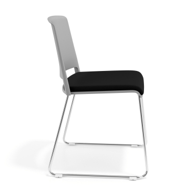 chaise de conference gris noir sans bras tapissee tissu sans accoudoirs 3