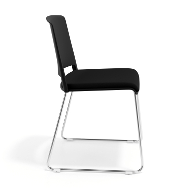 chaise de conference noir noir sans bras tapissee tissu sans accoudoirs 3