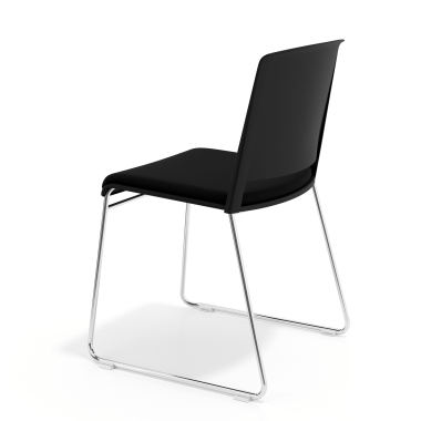 chaise de conference noir noir sans bras tapissee tissu sans accoudoirs 5